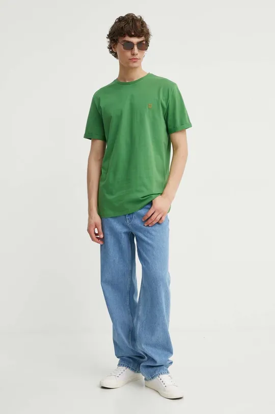 Bombažna kratka majica Les Deux zelena