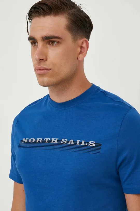 μπλε Βαμβακερό μπλουζάκι North Sails