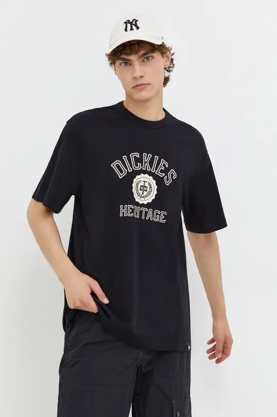 чёрный Хлопковая футболка Dickies Мужской