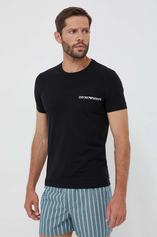 czarny Emporio Armani Underwear t-shirt lounge 2-pack Męski