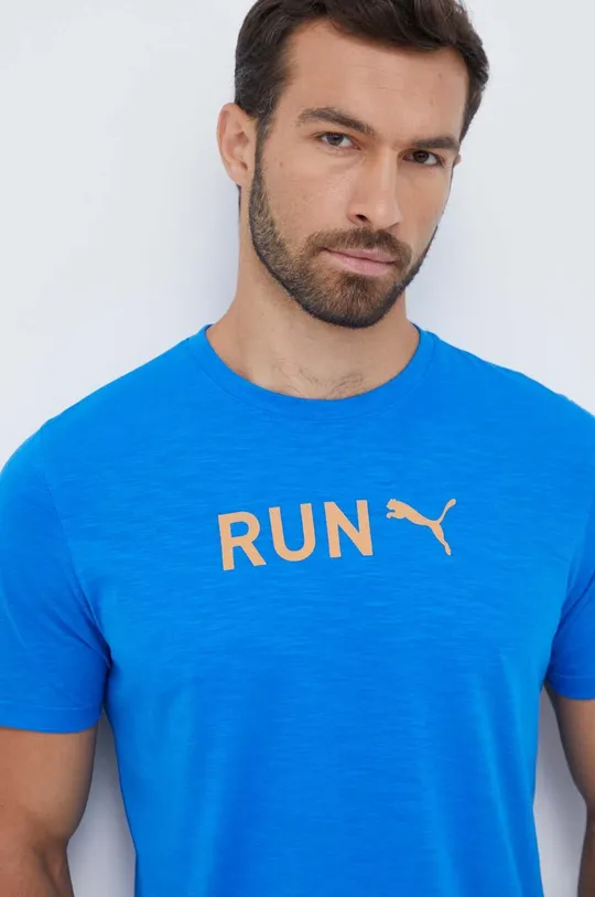 niebieski Puma t-shirt do biegania
