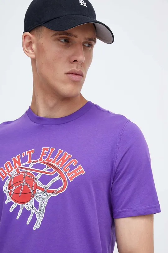 фиолетовой Хлопковая футболка Puma