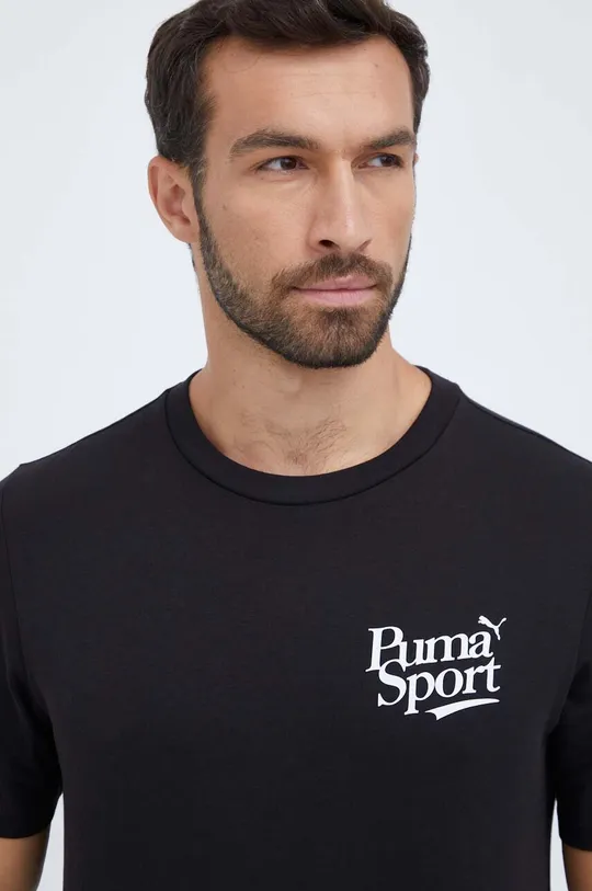 čierna Bavlnené tričko Puma