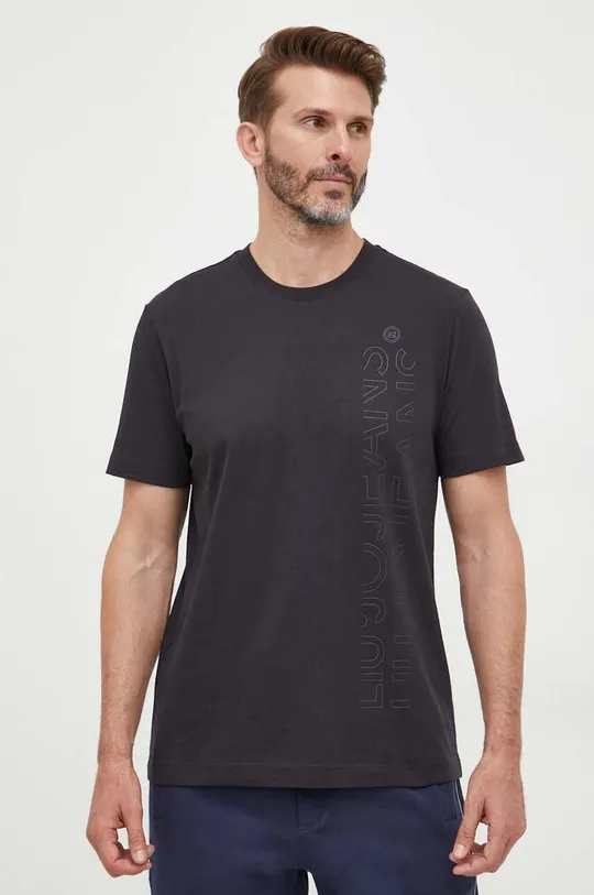 tmavomodrá Bavlnené tričko Liu Jo Pánsky