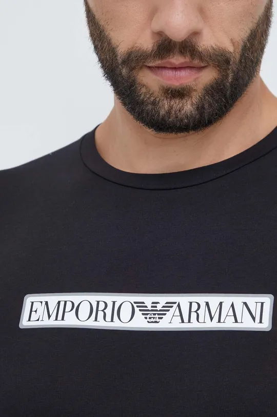 črna Majica lounge Emporio Armani Underwear