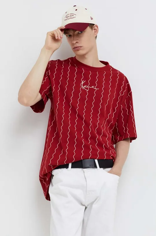 Βαμβακερό μπλουζάκι Karl Kani κόκκινο