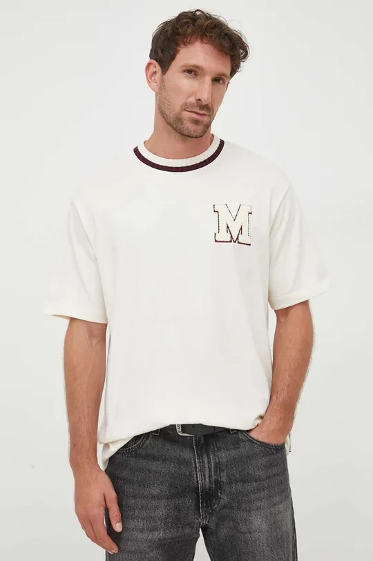 béžová Bavlnené tričko Marc O'Polo DENIM Pánsky
