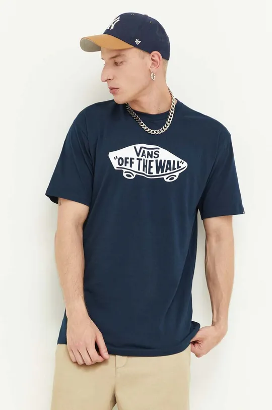 mornarsko plava Pamučna majica Vans Muški