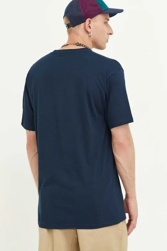 Bombažna kratka majica Vans mornarsko modra