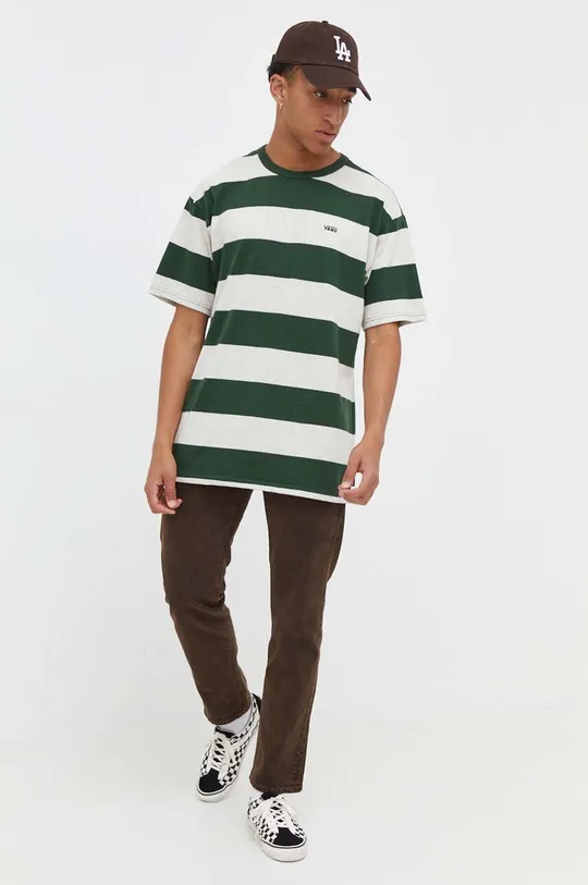 Bavlnené tričko Vans zelená