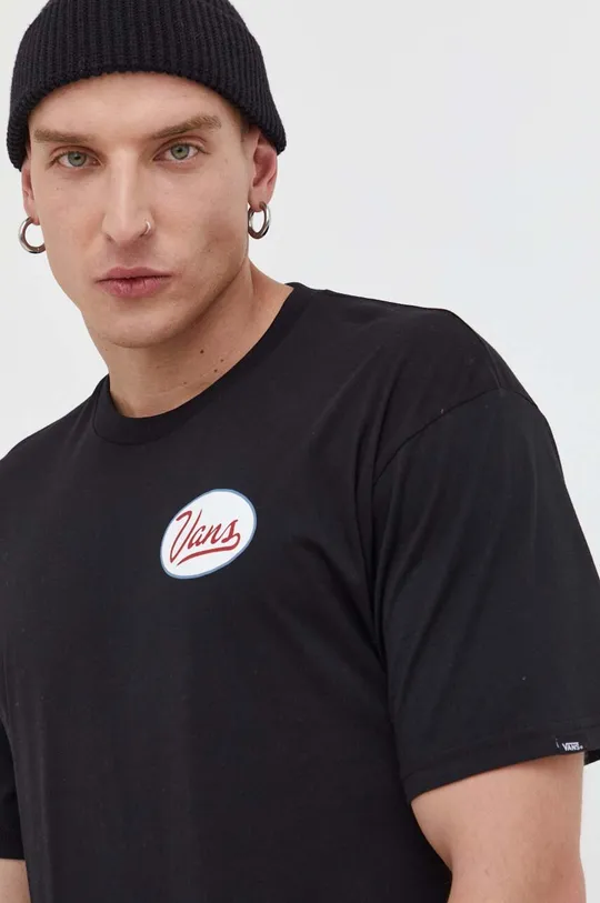 črna Bombažna kratka majica Vans Moški