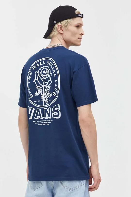 тёмно-синий Хлопковая футболка Vans