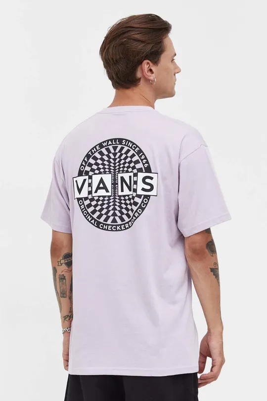 fialová Bavlnené tričko Vans