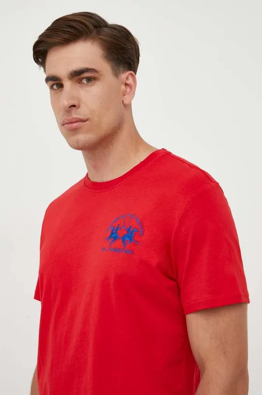 κόκκινο Βαμβακερό μπλουζάκι La Martina