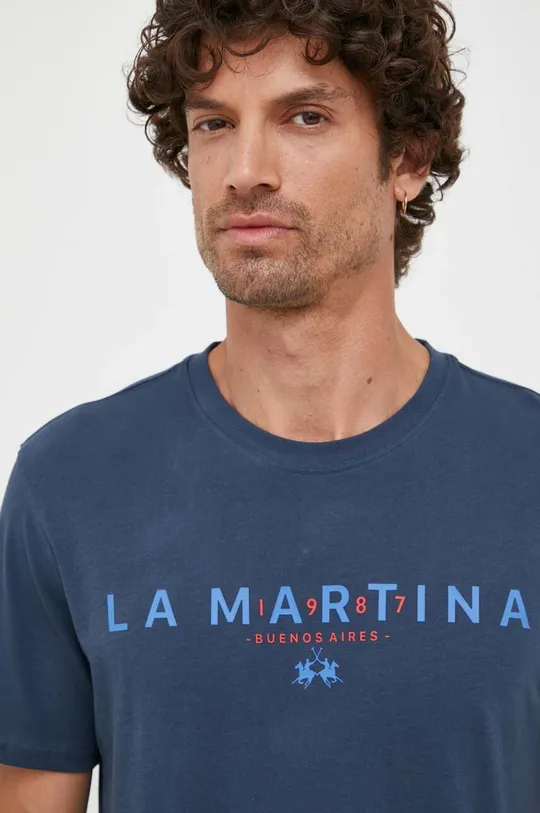 σκούρο μπλε Βαμβακερό μπλουζάκι La Martina