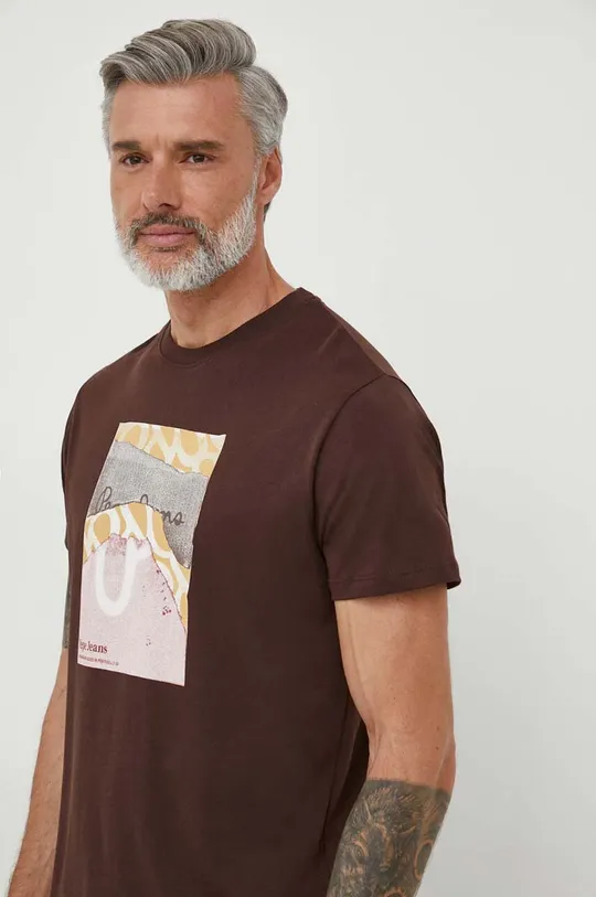 коричневий Бавовняна футболка Pepe Jeans Чоловічий