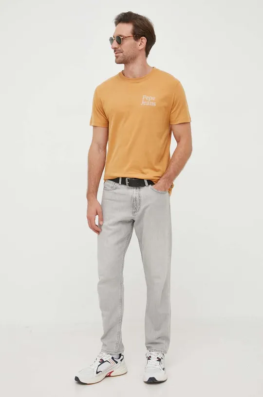 Pepe Jeans t-shirt bawełniany Kody beżowy