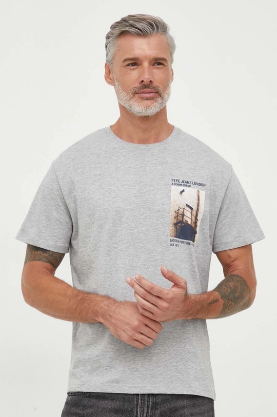 szary Pepe Jeans t-shirt Wilfredo Męski