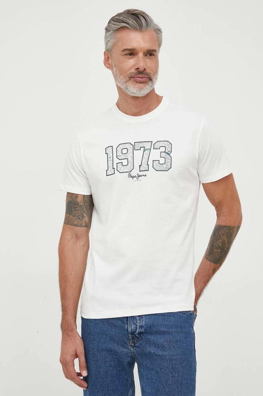 Pepe Jeans t-shirt bawełniany WYATT beżowy