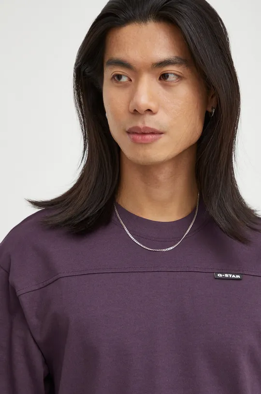 vijolična Bombažna kratka majica G-Star Raw