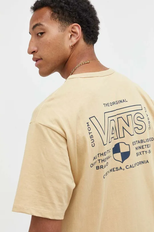beżowy Vans t-shirt bawełniany