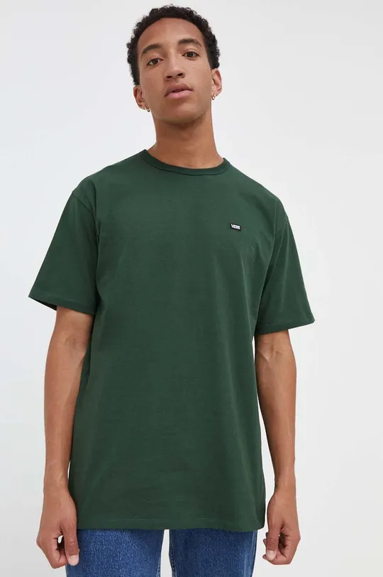 зелёный Хлопковая футболка Vans Мужской