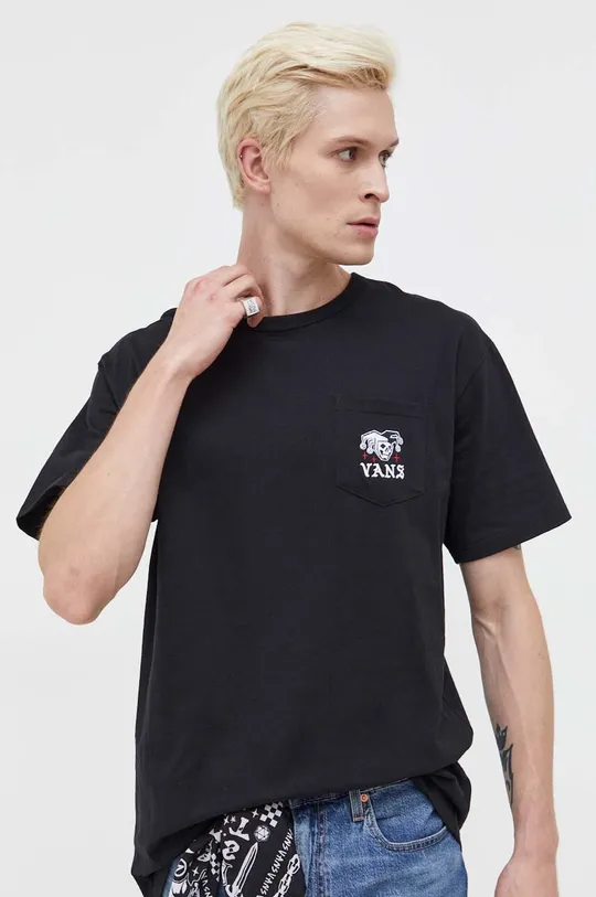 črna Bombažna kratka majica Vans