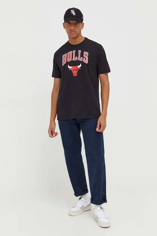 New Era cotton t-shirt CHICAGO BULLS black