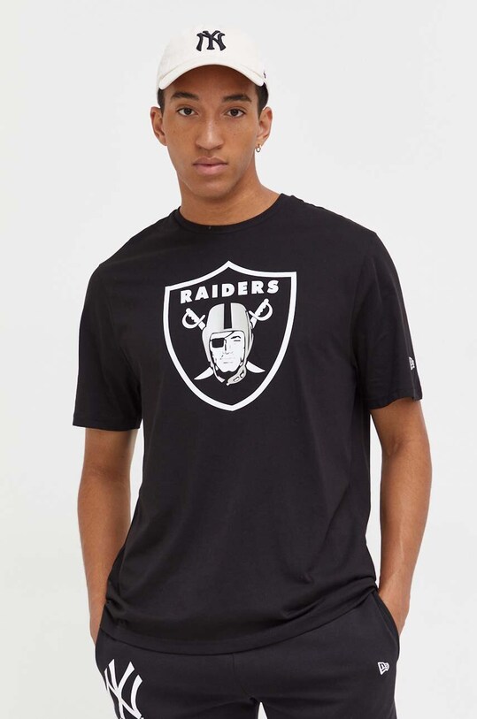 Бавовняна футболка New Era колір чорний з принтом LAS VEGAS RAIDERS ...