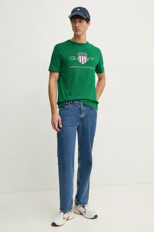 Gant t-shirt in cotone 2003199 verde NC24