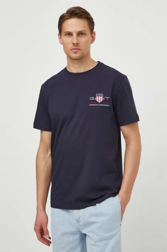 mornarsko plava Pamučna majica Gant Muški