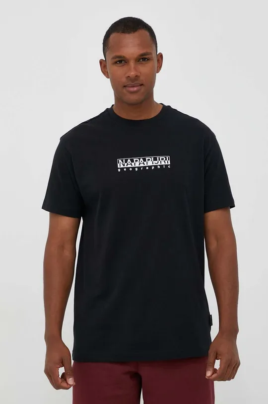 čierna Bavlnené tričko Napapijri S-Box