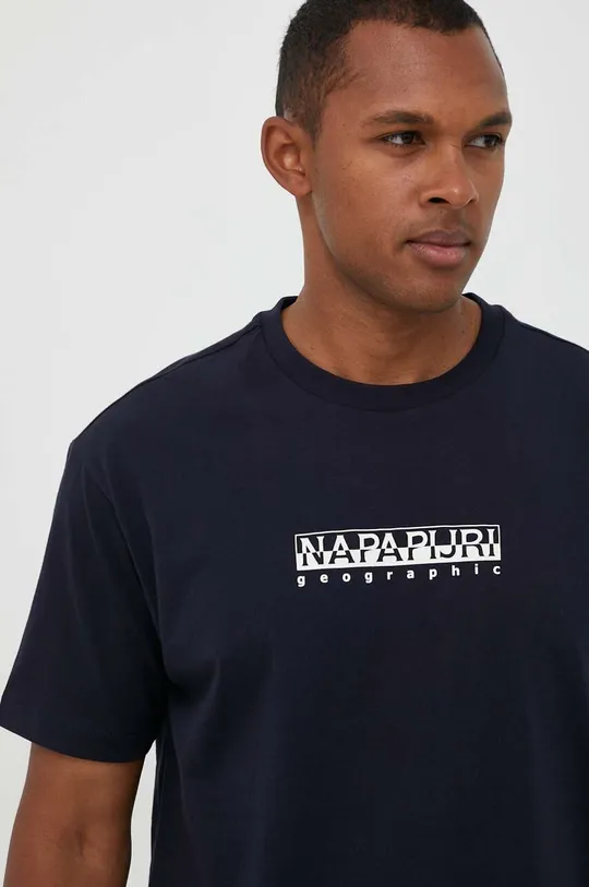 темно-синій Бавовняна футболка Napapijri