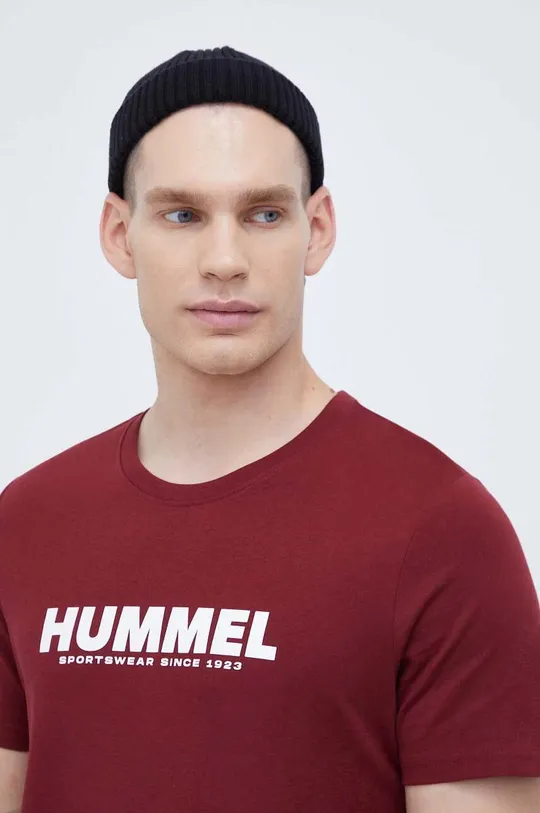 μπορντό Βαμβακερό μπλουζάκι Hummel