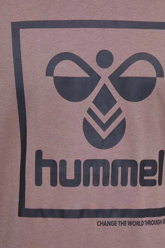 Βαμβακερό μπλουζάκι Hummel 214331 καφέ