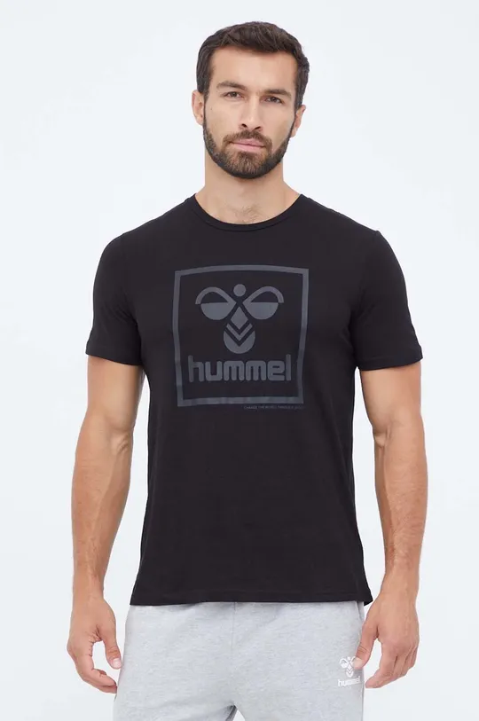 чёрный Хлопковая футболка Hummel Мужской