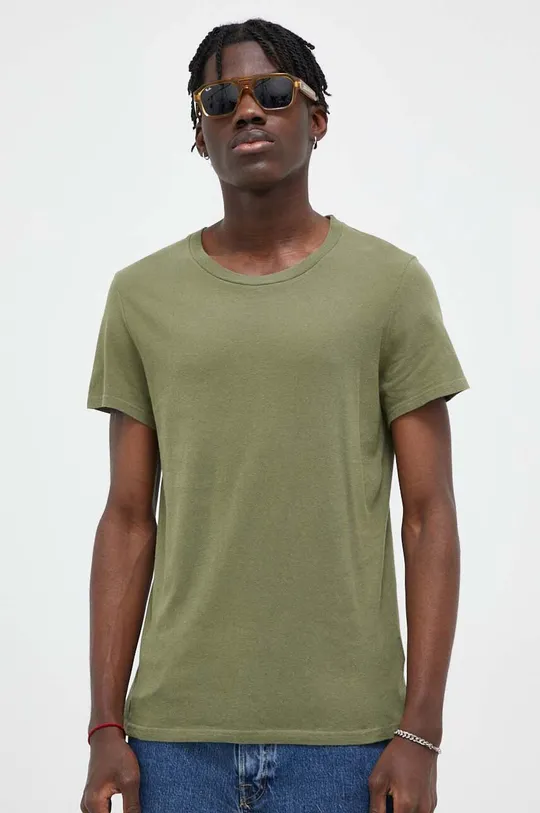 zelená Bavlnené tričko American Vintage