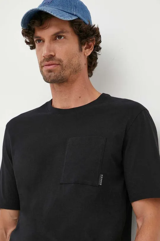 čierna Bavlnené tričko Sisley Pánsky