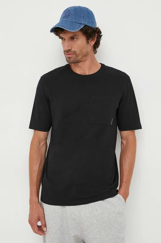 чёрный Хлопковая футболка Sisley
