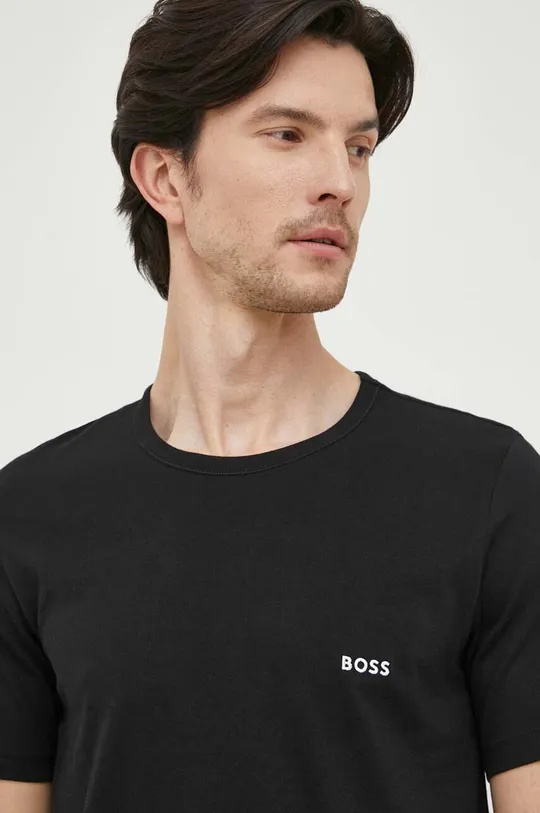 Βαμβακερό μπλουζάκι BOSS 3-pack Ανδρικά