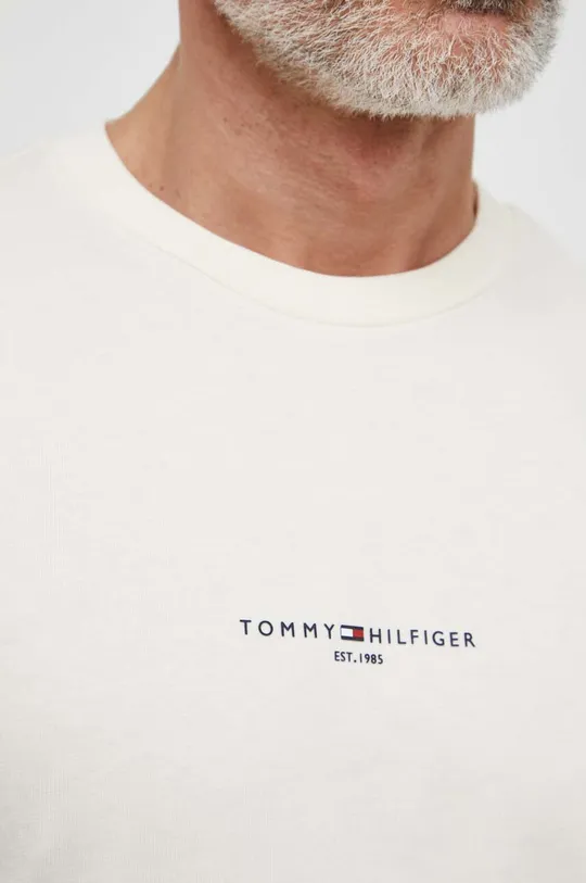 bež Bombažna kratka majica Tommy Hilfiger