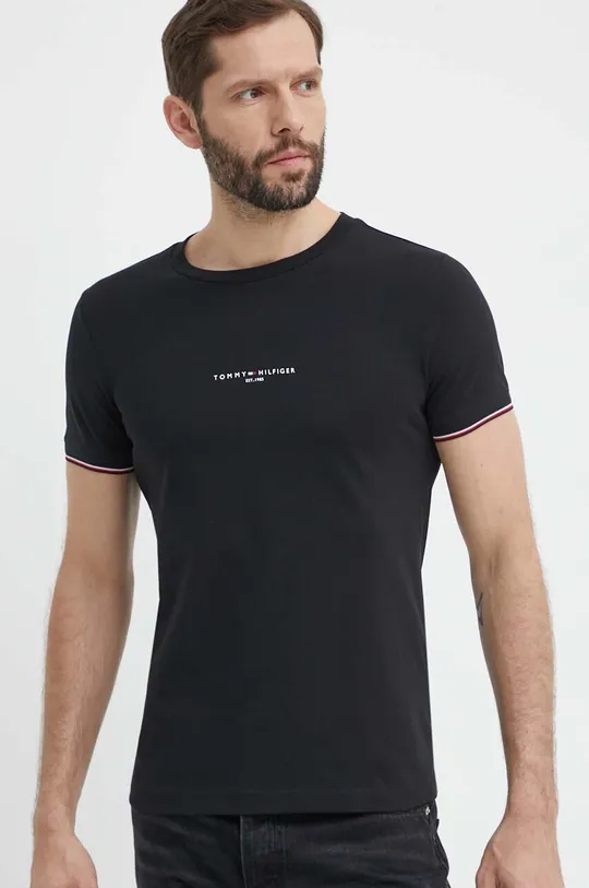 nero Tommy Hilfiger t-shirt in cotone Uomo