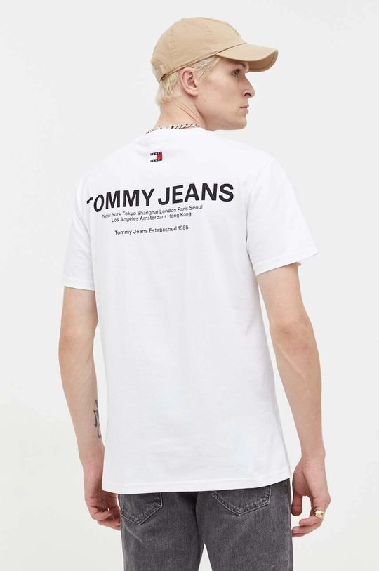 λευκό Βαμβακερό μπλουζάκι Tommy Jeans