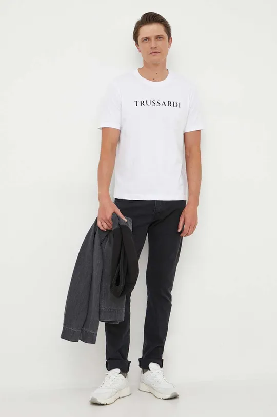 Бавовняна футболка Trussardi білий