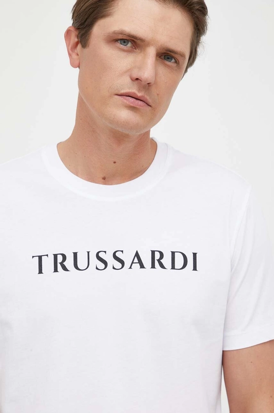 λευκό Βαμβακερό μπλουζάκι Trussardi