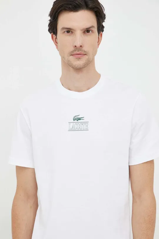 biały Lacoste t-shirt bawełniany Męski
