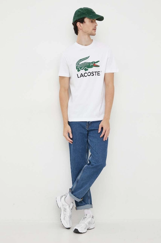 Бавовняна футболка Lacoste білий