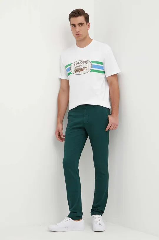 Lacoste t-shirt bawełniany biały