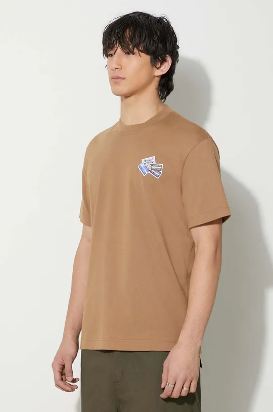 коричневый Хлопковая футболка Lacoste