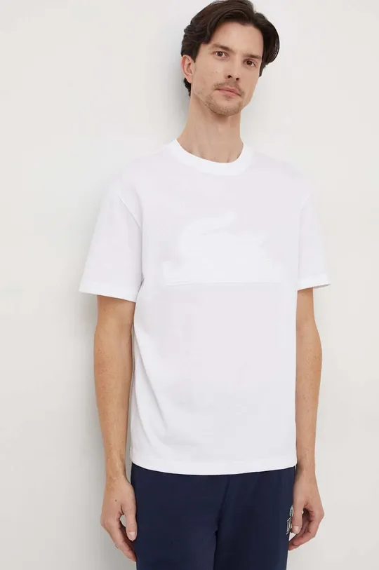 bianco Lacoste t-shirt in cotone